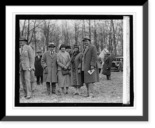 Historic Framed Print, Adm. & Mrs. Grayson & Capt. & Mrs. A. Andrews at Middleburg, 4/3/26,  17-7/8" x 21-7/8"