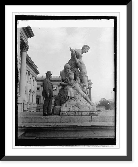 Chas. E. Fairman with rescue statue at Capitol, 4/26/27 i.e., 4/26/26?, Vintage Print