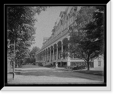 Historic Framed Print, Fort William Henry Hotel, north facade, Lake George, N.Y.,  17-7/8" x 21-7/8"