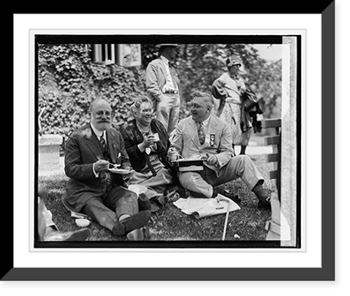 Historic Framed Print, Dr. Wm. E. Buehler, Mrs. Buehler & Wm. F. Gailing at Mooseheart, [7/7/26],  17-7/8" x 21-7/8"