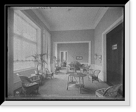 Historic Framed Print, Ladies parlor, Fort William Henry Hotel, Lake George, N.Y.,  17-7/8" x 21-7/8"
