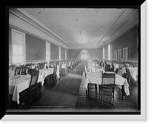 Historic Framed Print, Main dining room, Fort William Henry Hotel, Lake George, N.Y.,  17-7/8" x 21-7/8"