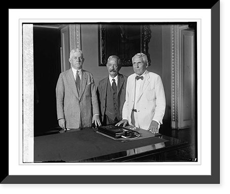 Historic Framed Print, D.J. Callaghan, J.A. Flaherty, Secty. Kellogg, 8/13/26,  17-7/8" x 21-7/8"