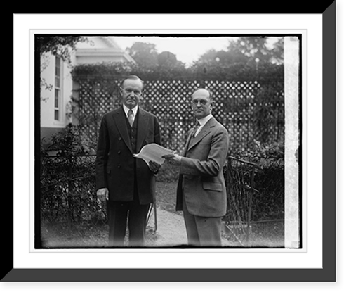 Historic Framed Print, Coolidge & Geo. W.Guthrie of Trenton, 8/22/26,  17-7/8" x 21-7/8"
