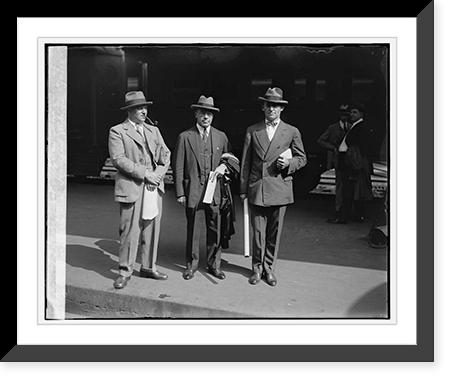 Historic Framed Print, D.F. Davis, Asst. Secty. War, Chas. S. Dewey, Asst. Secty. Treas. Hanford MacNider, 9/23,  17-7/8" x 21-7/8"