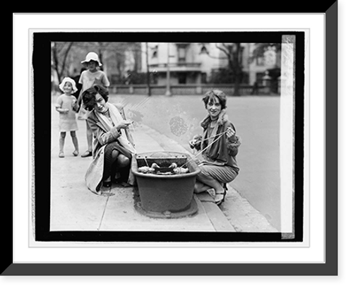Historic Framed Print, Ducks in watering trough, 4/21/27 - 2,  17-7/8" x 21-7/8"