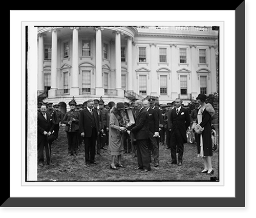 Historic Framed Print, Royal Belgian Band at White House, 3/21/29 - 3,  17-7/8" x 21-7/8"