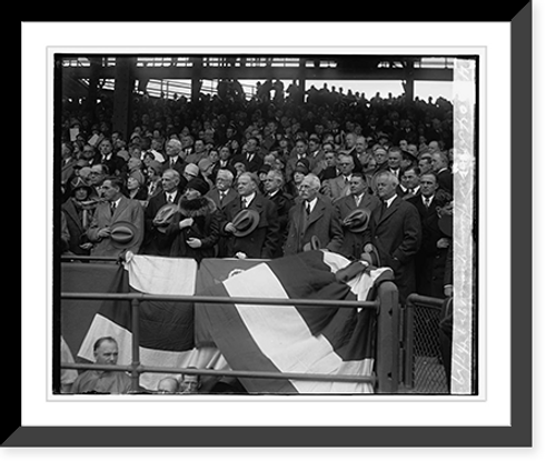 Historic Framed Print, Hoover, Opening game, 1929, 4/17/29 - 4,  17-7/8" x 21-7/8"