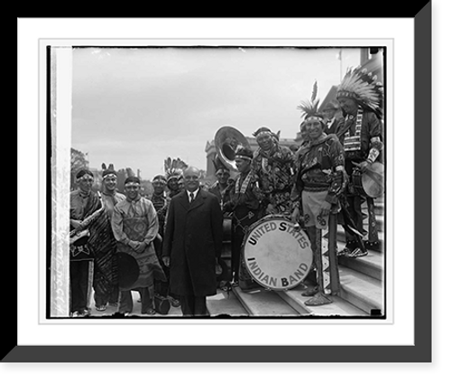 Historic Framed Print, United States Indian Band with Curtis, [4/26/29],  17-7/8" x 21-7/8"