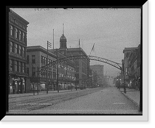 Historic Framed Print, High St. [i.e. Street] at night, Arch City, Columbus, O[hio],  17-7/8" x 21-7/8"