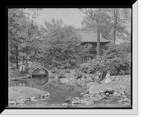 Historic Framed Print, Japanese garden, Fairmount Park, Philadelphia, Pa.,  17-7/8" x 21-7/8"