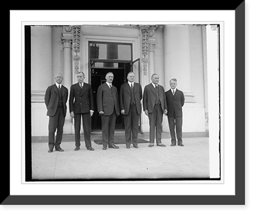 Historic Framed Print, Hoover with Arms Conf. Delegation,  17-7/8" x 21-7/8"