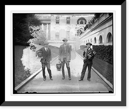 Man in suit carrying equipment cases in stadium - 3, Antique Poster