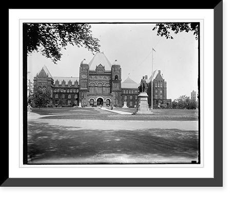 Unidentified building with statue Macdonald" in front", Antique Wall Art