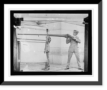 Photomontage with unidentified men and gun Classic, Vintage Poster