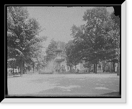 Historic Framed Print, Fountain, Fulton St. Park [i.e. Fulton Park], Grand Rapids, Mich.,  17-7/8" x 21-7/8"