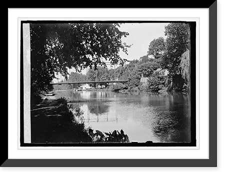 Historic Framed Print, Chain Bridge, C&O Canal,  17-7/8" x 21-7/8"