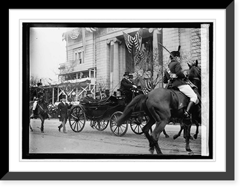 Historic Framed Print, Inauguration, 1913; Taft & Wilson in carriage,  17-7/8" x 21-7/8"