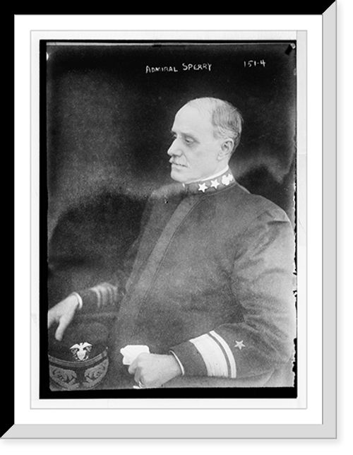 Historic Framed Print, Admiral Sperry, seated, in uniform,  17-7/8" x 21-7/8"