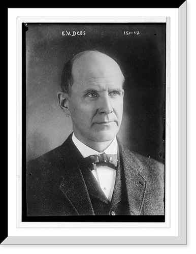 E.V. Debs, portrait bust, Antique Poster