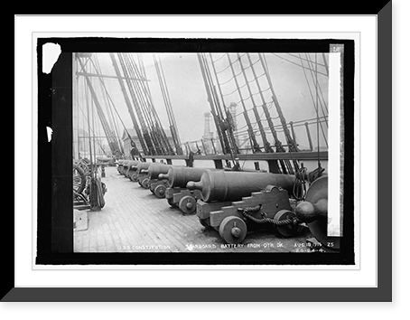 U.S.S. Constitution, Starboard battery center deck, Vintage Wall Art