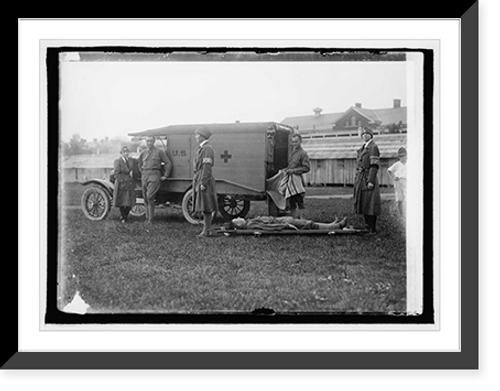 Historic Framed Print, D.C. Red Cross ambulance - 2,  17-7/8" x 21-7/8"