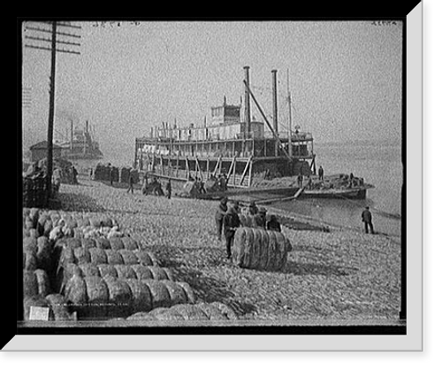 Historic Framed Print, Unloading cotton, Memphis, Tenn.,  17-7/8" x 21-7/8"