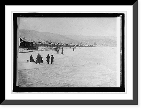 Historic Framed Print, On the shores of Lake Backel, Czechoslovakia,  17-7/8" x 21-7/8"