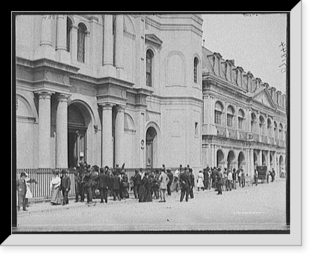 Historic Framed Print, Good Friday in front of the old St. Louis Cathedral, New Orleans, La.,  17-7/8" x 21-7/8"