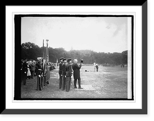 Historic Framed Print, Harding reviewing High School Cadets, 6/7/21,  17-7/8" x 21-7/8"