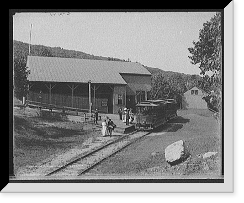 Historic Framed Print, Lower station, Mt. Tom Ry. [Mount Tom Railway], Holyoke, Mass.,  17-7/8" x 21-7/8"