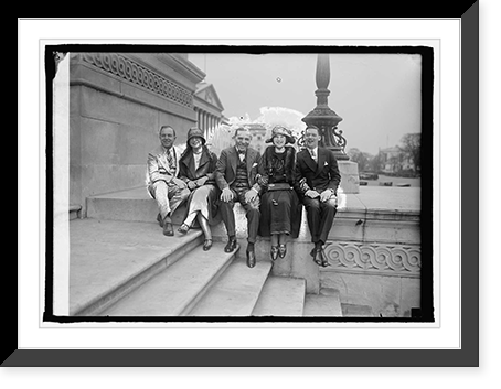 Historic Framed Print, Sal Bloom & group, 4/11/24,  17-7/8" x 21-7/8"