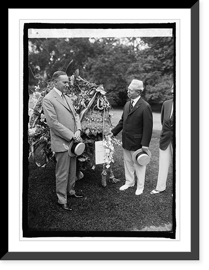 Pres. Coolidge & Ed Sceery, 7/3/24, Antique Print