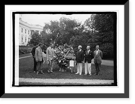 Pres. Coolidge & Foral Telegraph Serv., 4/3/24, Vintage Print
