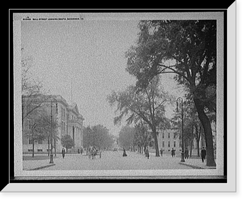 Historic Framed Print, Bull Street, looking south, Savannah, Ga.,  17-7/8" x 21-7/8"