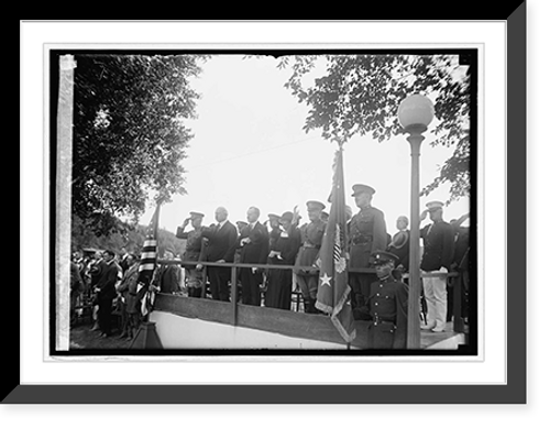 Historic Framed Print, Weeks, Coolidge, Mrs. Coolidge, Pershing, Gen. J.L. Hines, 9/12/24,  17-7/8" x 21-7/8"