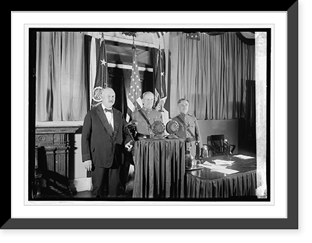 Historic Framed Print, Sec. Weeks, Pershing, Gen. Chas. M. [...], 9/13/[24],  17-7/8" x 21-7/8"