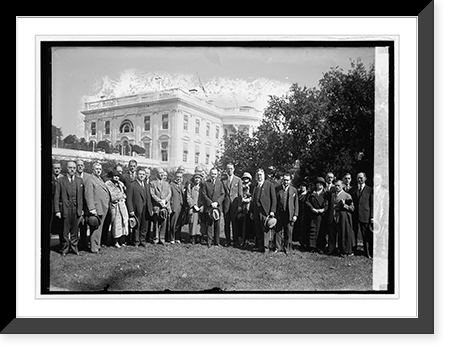 Historic Framed Print, Coolidge with Fur Traders Ass'n. at White House, [Washington, D.C.], 10/2/24 - 2,  17-7/8" x 21-7/8"