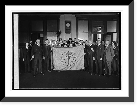 Presentation of Indiana State flag to P.M.G. New, 10/11/24, Vintage Poster