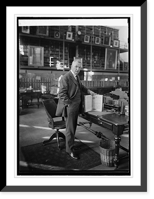 Historic Framed Print, Brig. Gen. R.E. Noble, Librarian of Army Medical Library, 11/18/24,  17-7/8" x 21-7/8"