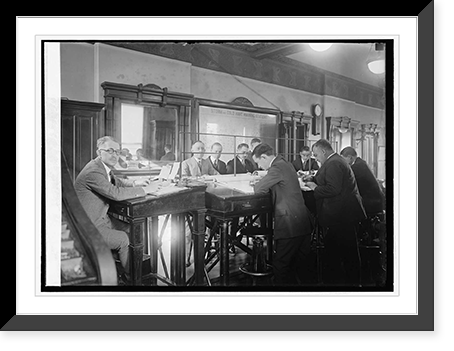 Historic Framed Print, Weather Bureau, map force charting weather reports - 2,  17-7/8" x 21-7/8"