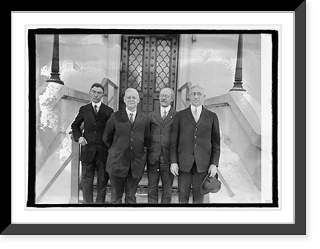 Historic Framed Print, Scientists of Naval Observation who will photograph eclipse of sun from Los Angeles,  1/7/25,  17-7/8" x 21-7/8"
