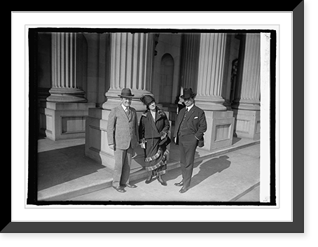 Historic Framed Print, Senators Morris Sheppard, Mrs. John Clayb[...], and Sen. E.B. Mayfield of Texas, 1/24/25,  17-7/8" x 21-7/8"