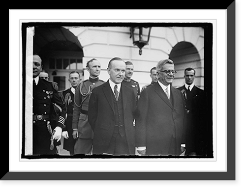 Historic Framed Print, Coolidge and President Elect Machado, 4/15/25,  17-7/8" x 21-7/8"