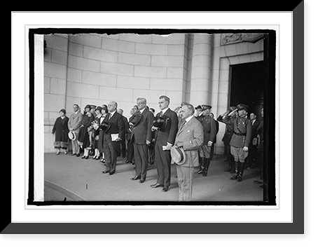 Historic Framed Print, President Elect Machado & J.B. Wright at Union Station, [Washington, D.C.], 4/15/25,  17-7/8" x 21-7/8"
