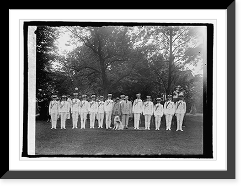 Historic Framed Print, President & Mrs. Coolidge with aides, 5/21/25,  17-7/8" x 21-7/8"