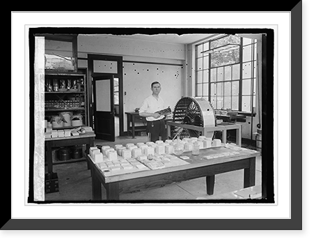 Historic Framed Print, D.W. Kessler, Bu. of Standards, scrubbing marble, [6/9/25],  17-7/8" x 21-7/8"