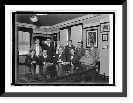 Historic Framed Print, Conference bet. American & Mexican Federations of Labor, 8/27/25,  17-7/8" x 21-7/8"