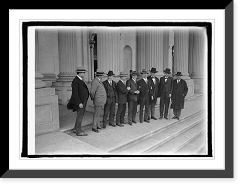 Historic Framed Print, Senators congratulating Sen. Swanson on World Court success, 1/28/26,  17-7/8" x 21-7/8"