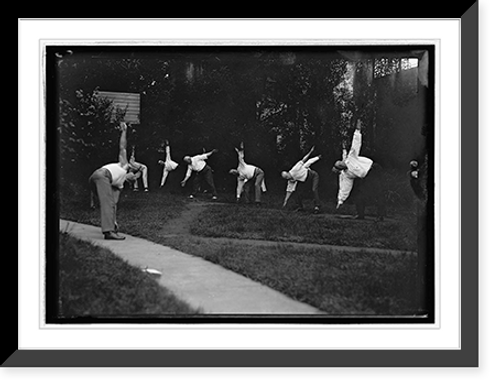 Historic Framed Print, Pres. Wilson's Cabinet exercising, Aug. 1917 - 2,  17-7/8" x 21-7/8"